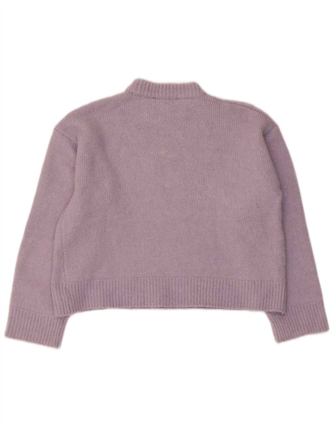 Zara Womens Crop Oversized Turtle Neck Jumper Sweater UK 10 Small Purple