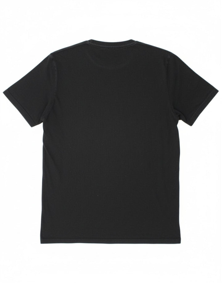 ELLESSE Mens Graphic T-Shirt Top Medium Black Cotton