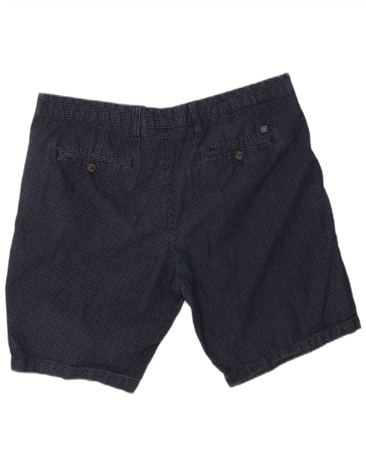 Marks & Spencer Chino Shorts til mænd W38 XL Marineblå ternet bomuld