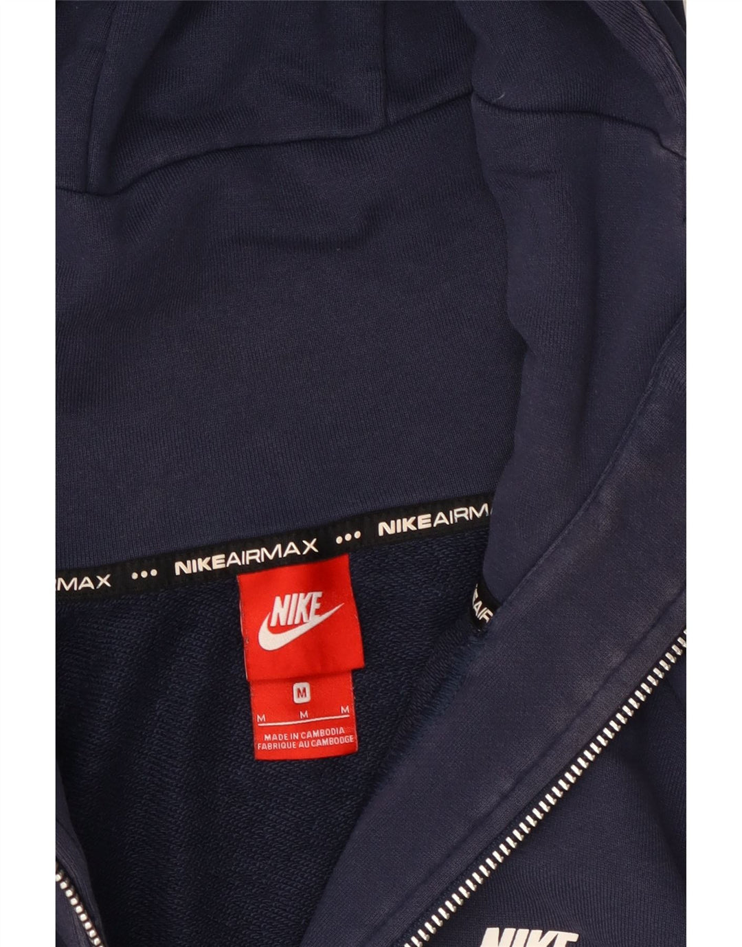 Nike Herre grafisk hættetrøje med lynlås, medium marineblå