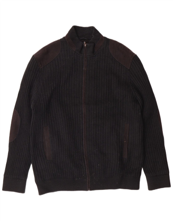 Pierre Cardin Herre Cardigan Sweater IT 56 XL Sort Polyester