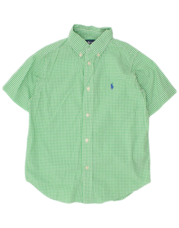 Ralph Lauren drenge kortærmet skjorte 5-6 år grøn Gingham bomuld