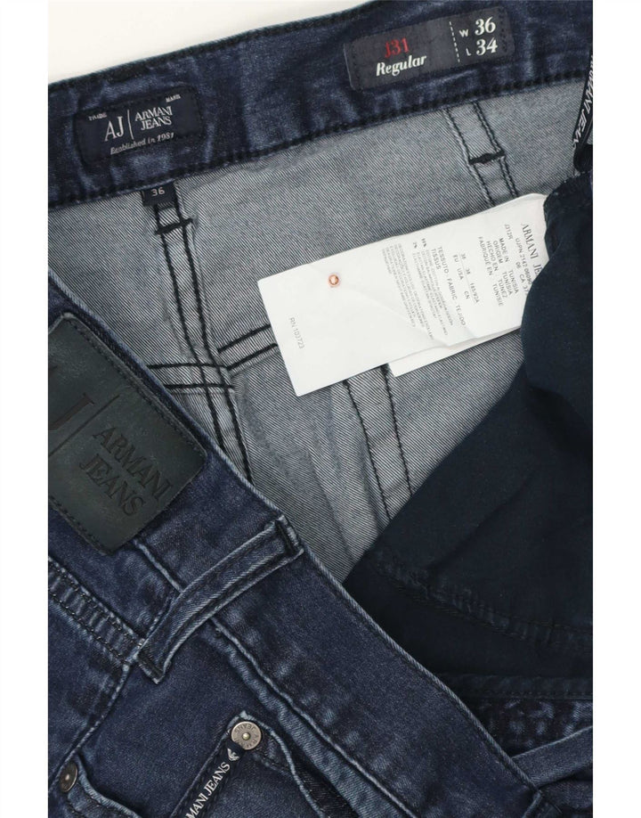 Armani Herre Regular Fit Straight Jeans W36 L28 Blå Bomuld