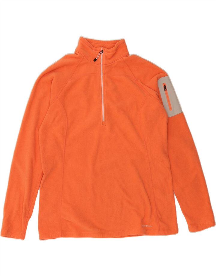 EDDIE BAUER Womens Zip Neck Fleece Jumper XL Orange Polyester Vintage Eddie Bauer and Second-Hand Eddie Bauer from Messina Hembry 