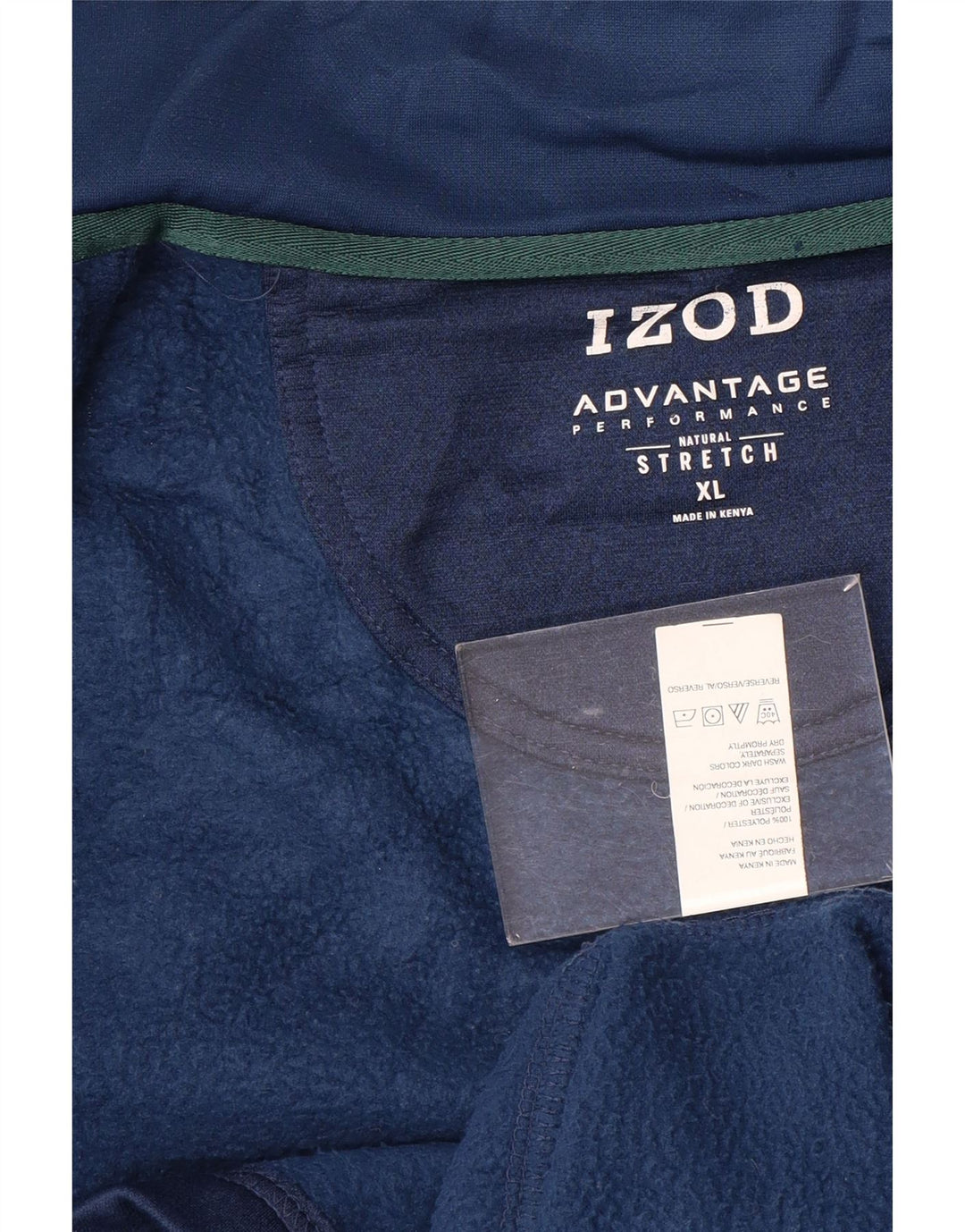 IZOD Træningsdragt uden ærmer til mænd, topjakke XL marineblå polyester