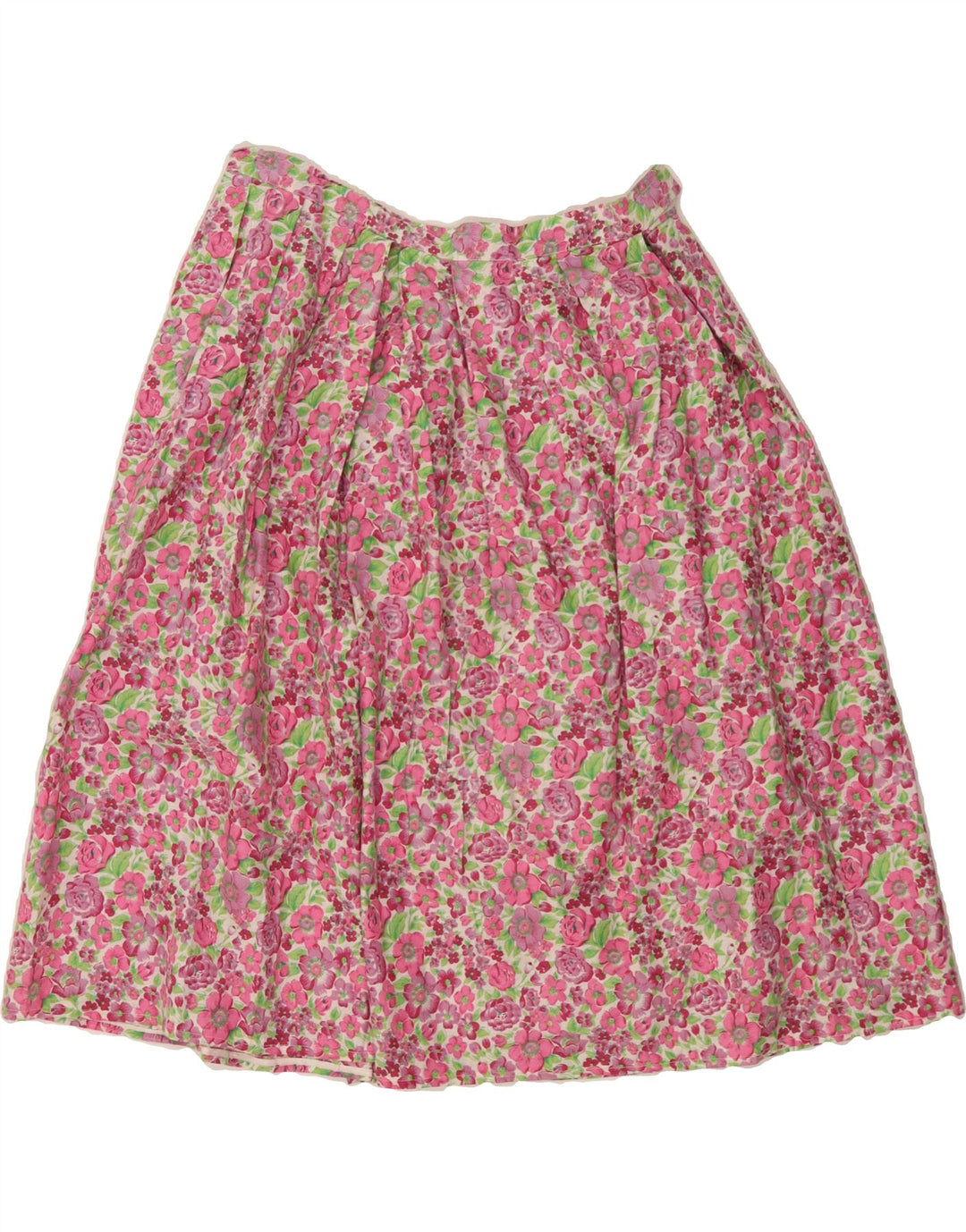 VINTAGE Womens A-Line Skirt W34 Large Pink Floral Vintage Vintage and Second-Hand Vintage from Messina Hembry 