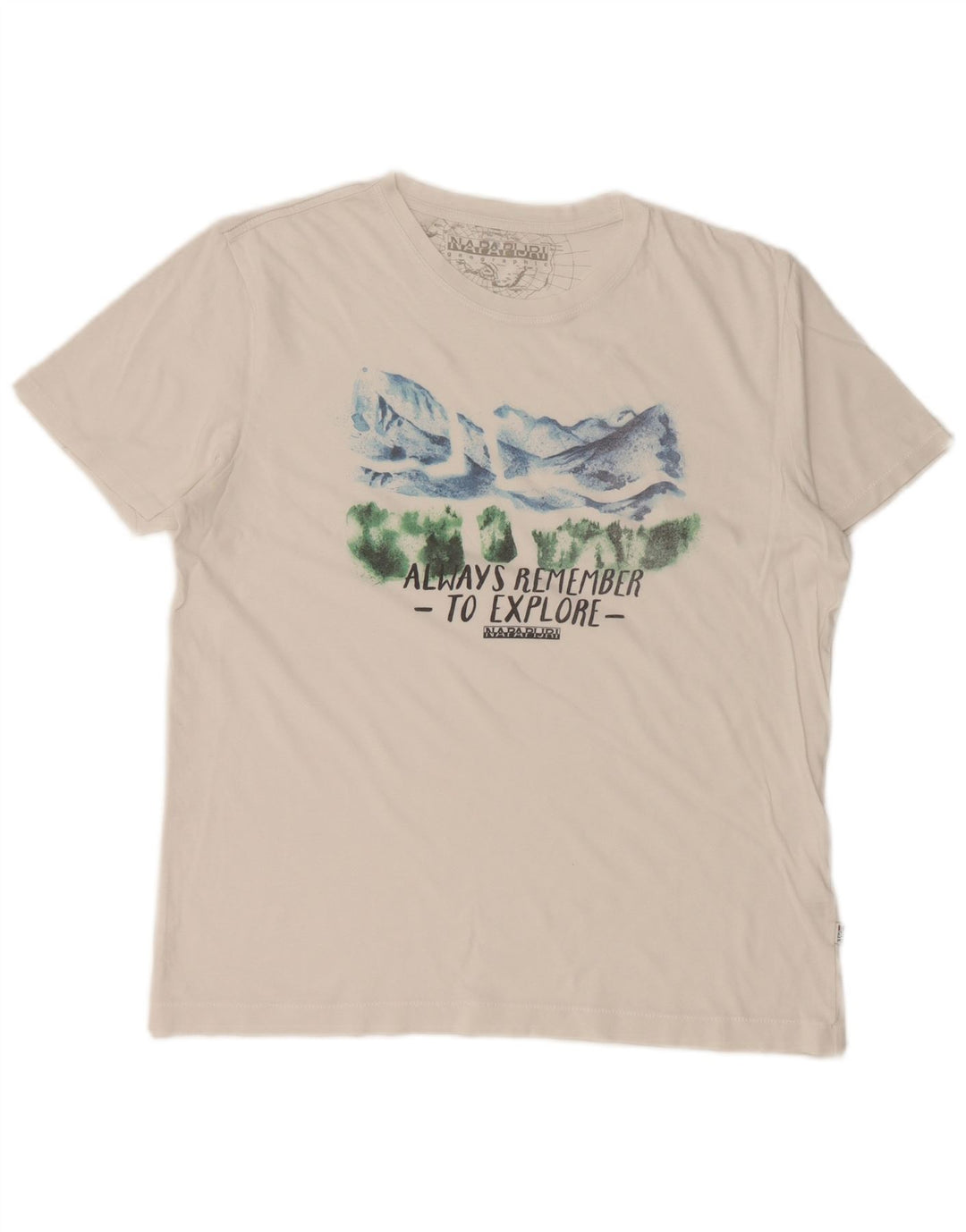 NAPAPIJRI Womens Geographic Graphic T-Shirt Top UK 14 Medium White