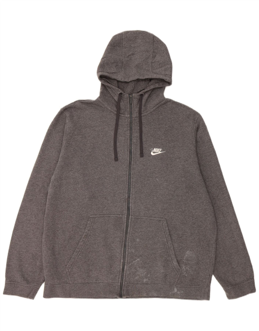 Nike hættetrøje med lynlås til mænd 2XL grå bomuld