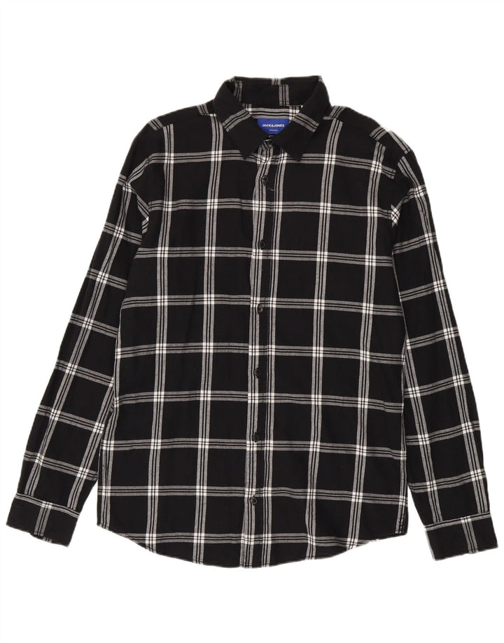 Jack & Jones Herre flannelskjorte Stor sort ternet bomuld