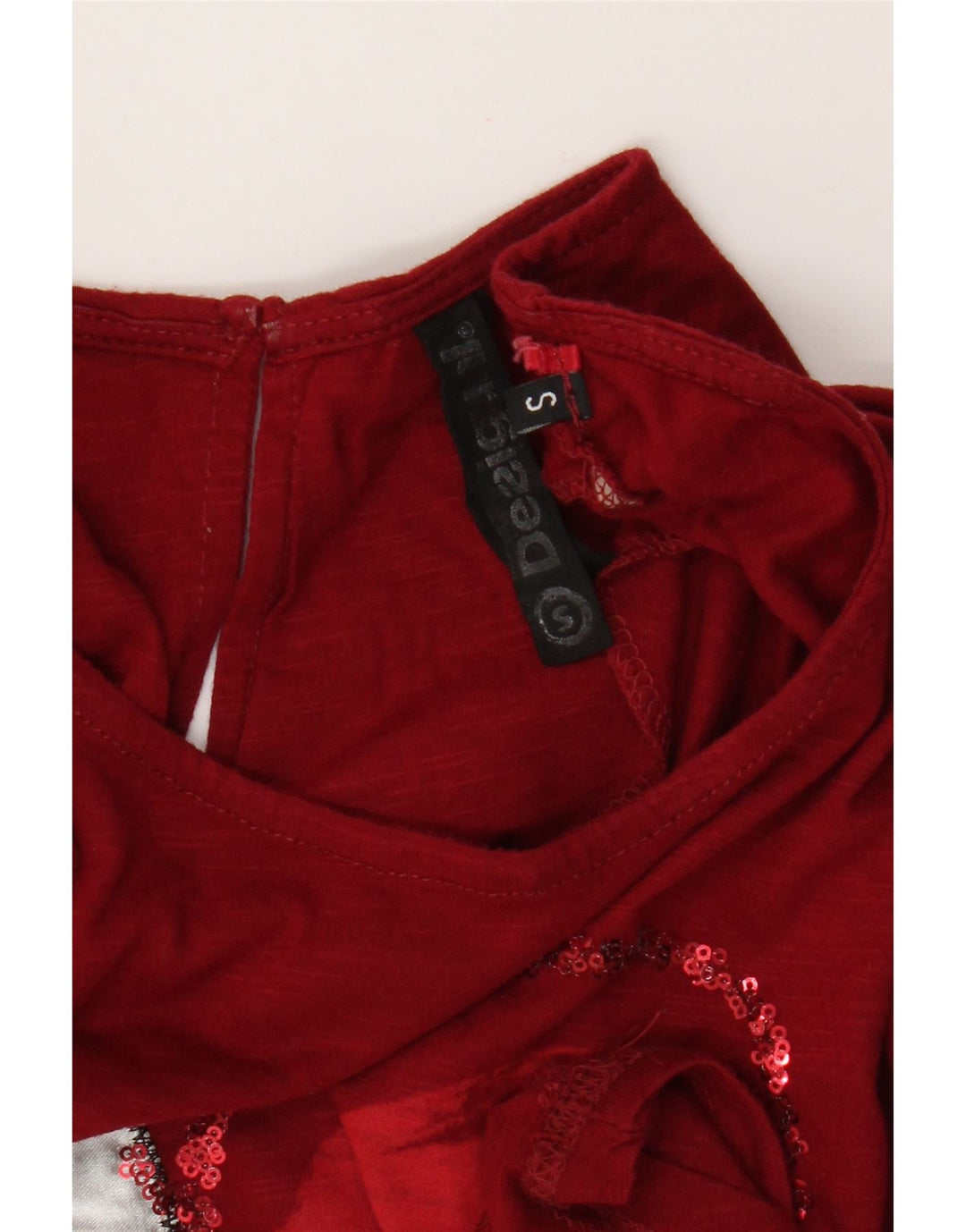 Desigual Kvinder Oversized Grafisk Vest Top UK 10 Lille Rød