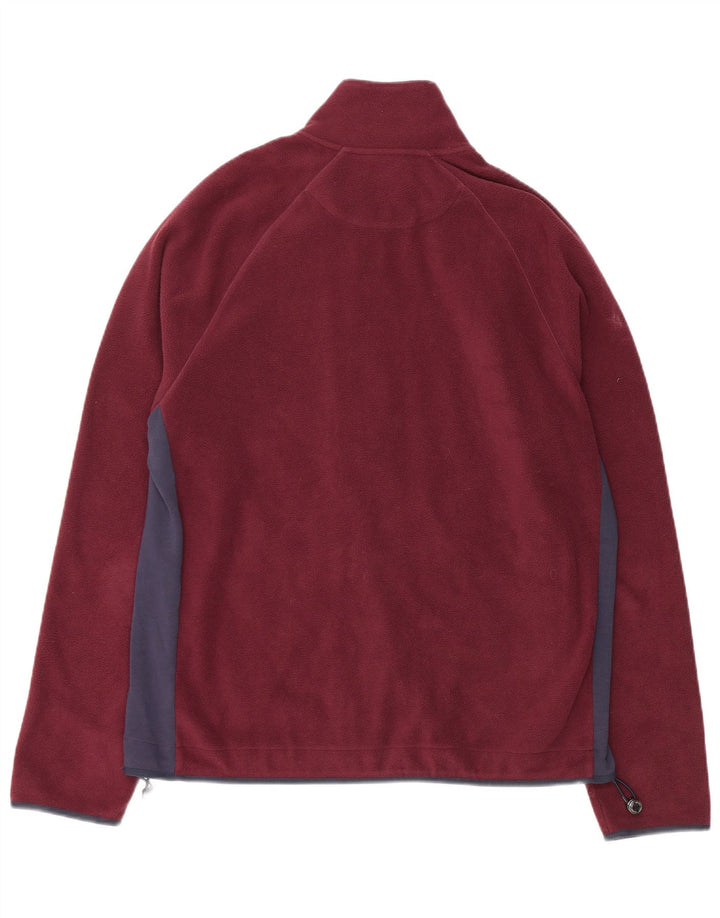 MICHAEL KORS Fleecejakke til mænd UK 40 Large Burgundy Colourblock Polyester