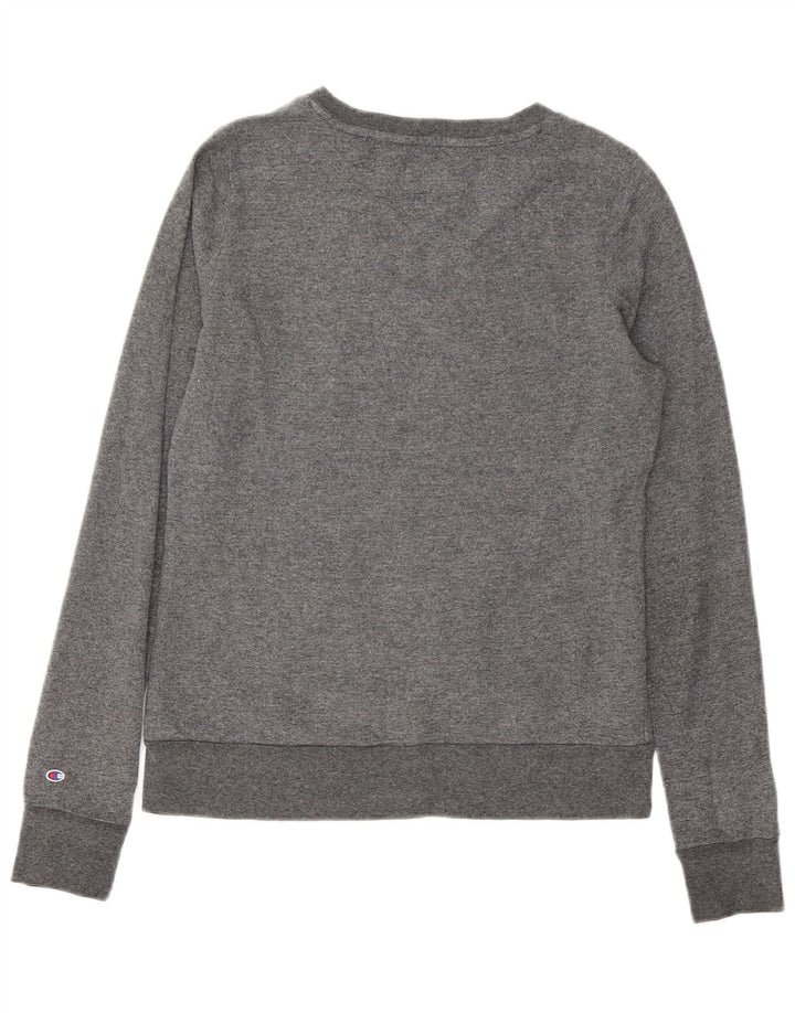 CHAMPION Dame Princeton Grafisk Sweatshirt Jumper UK 10 Lille Grå