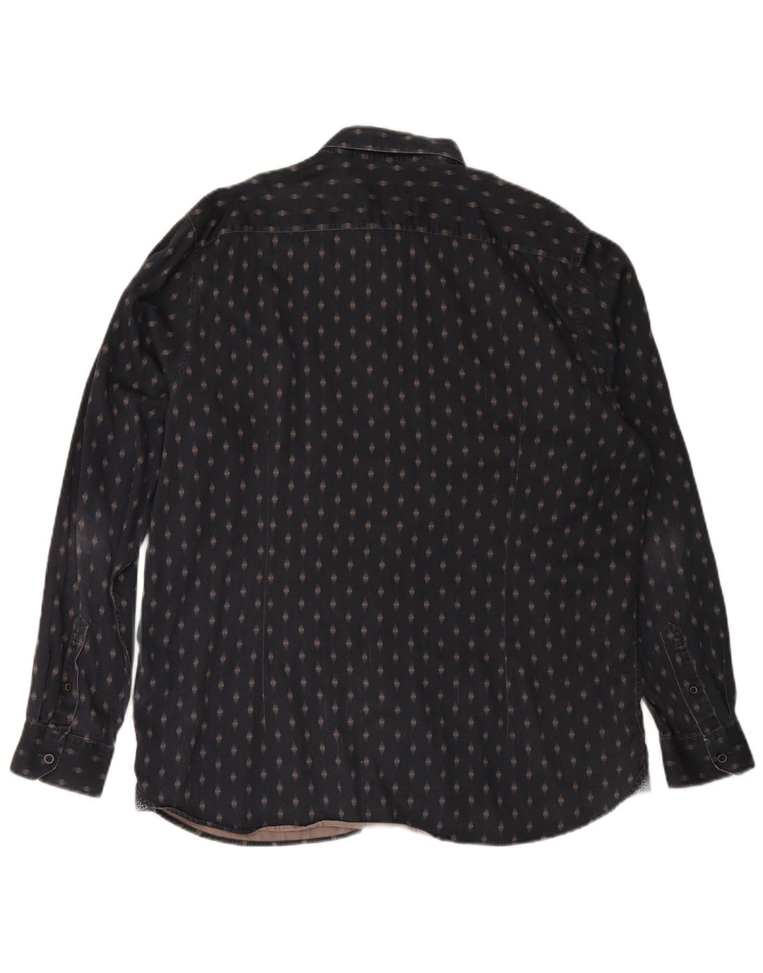 TED BAKER Herreskjorte str. 7 3XL Marineblå geometrisk bomuld