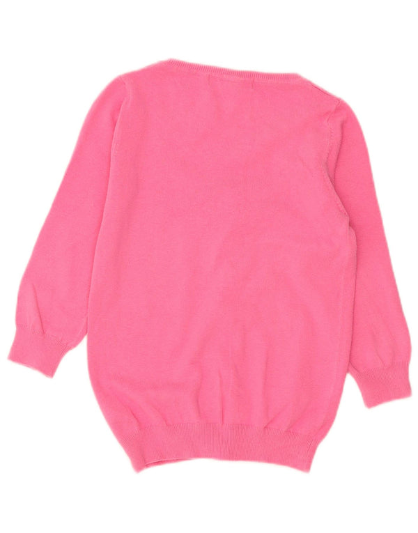 Zara 3/4-ærmet cardigantrøje til kvinder UK 10 Small Pink Bomuld
