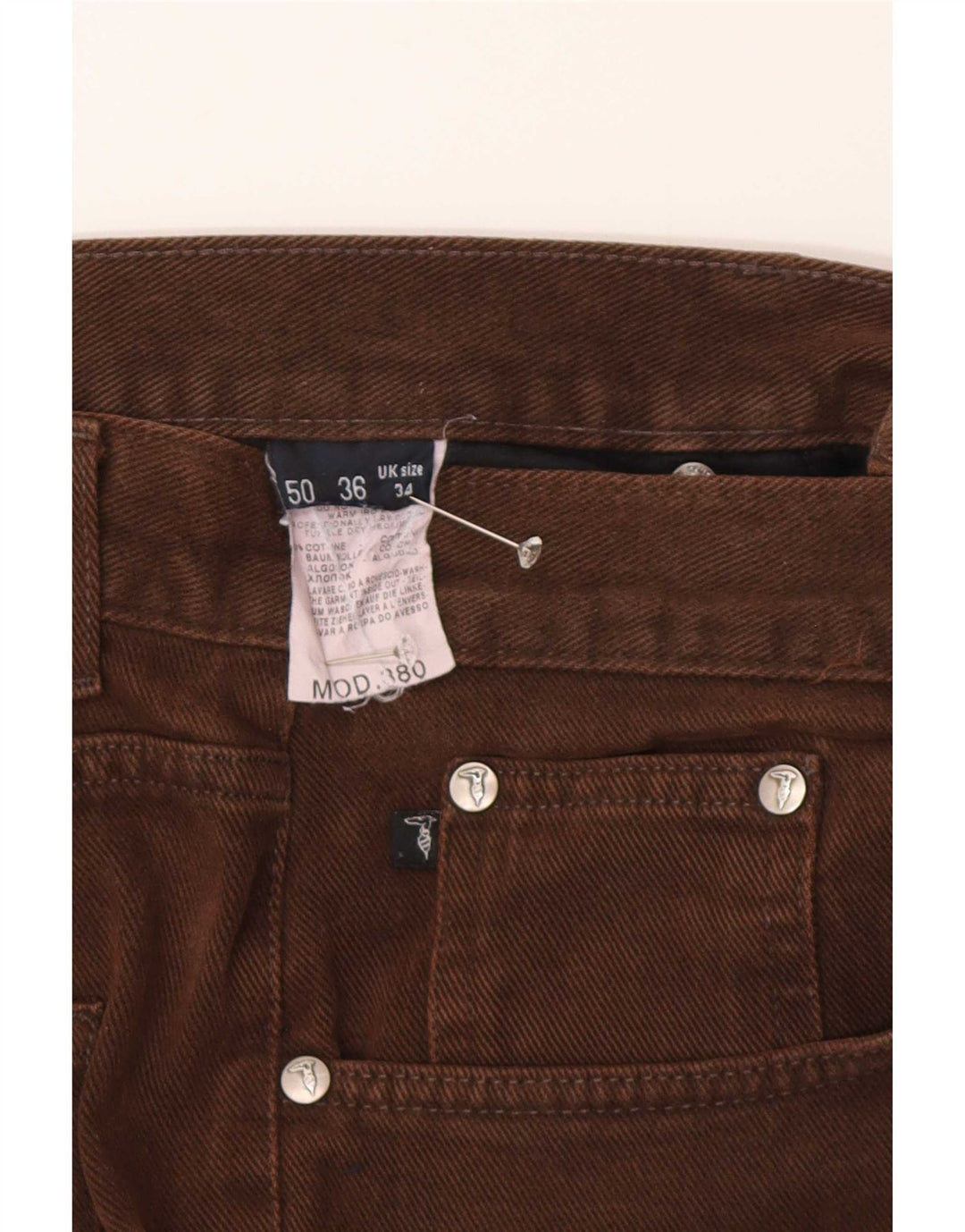 Trussardi Straight Jeans til mænd W34 L30 brun bomuld