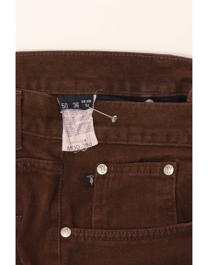Trussardi Straight Jeans til mænd W34 L30 brun bomuld