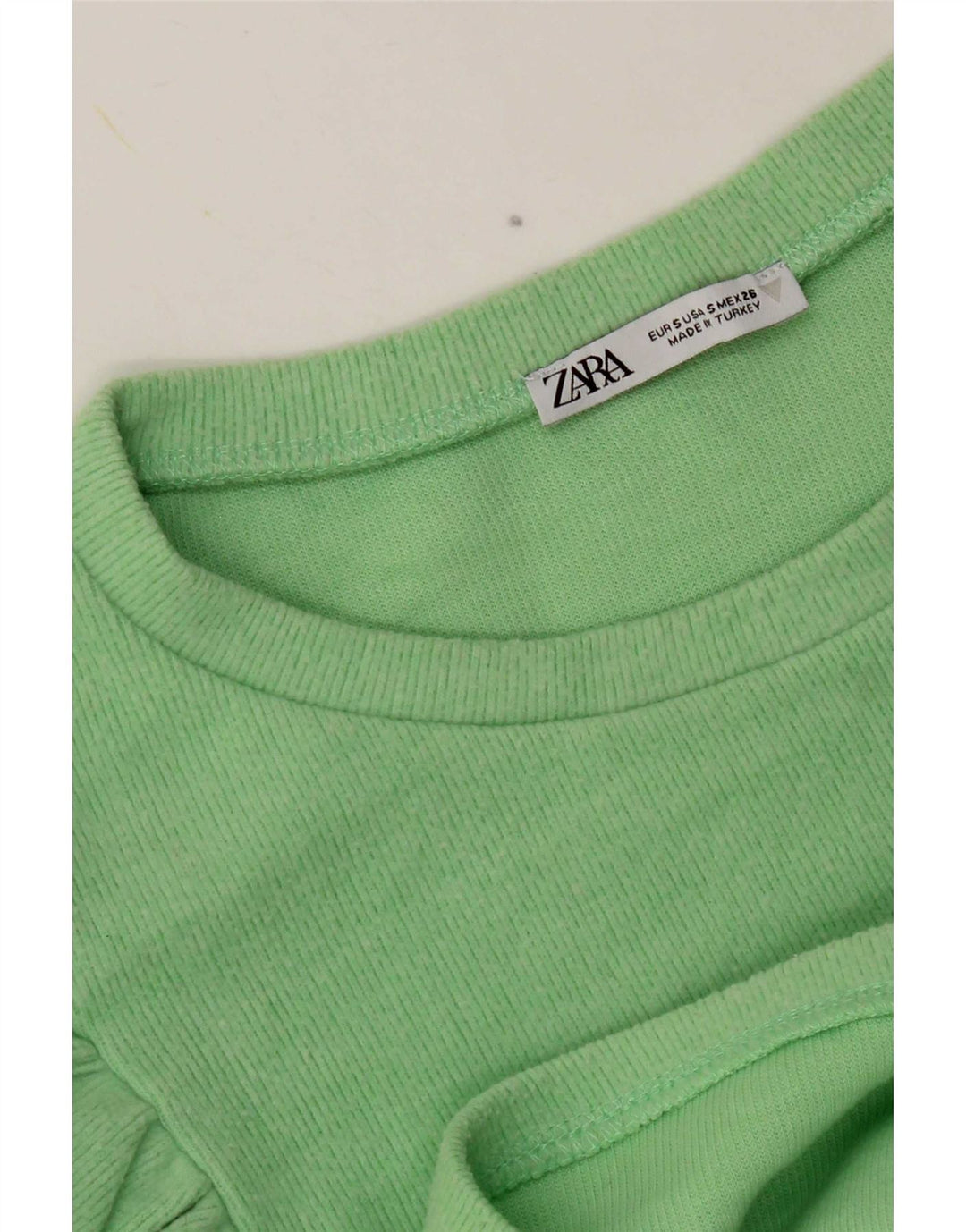 Zara Womens Crop Top UK 10 Small Green