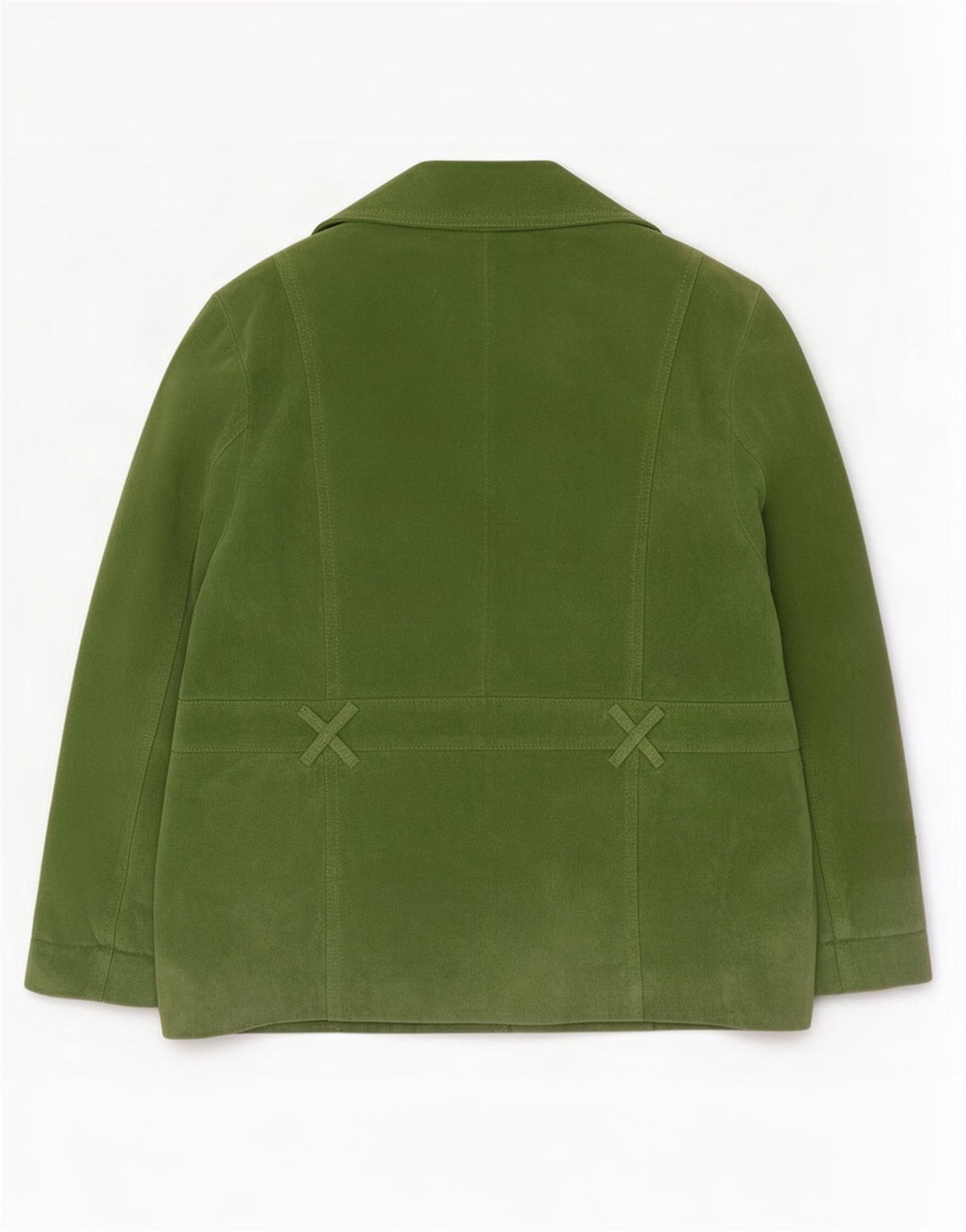 Vintage dame 4-knaps ruskind blazerjakke UK 20 2XL Grønt læder