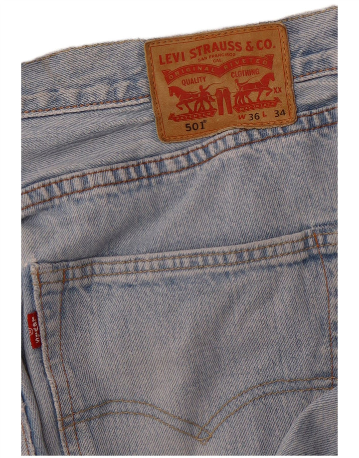 LEVI'S Herre 501 Straight Jeans W36 L27 Blå Bomuld