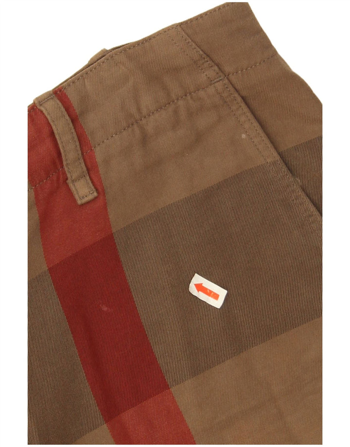 Burberry Chino Shorts til mænd W30 Medium brun plaid bomuld