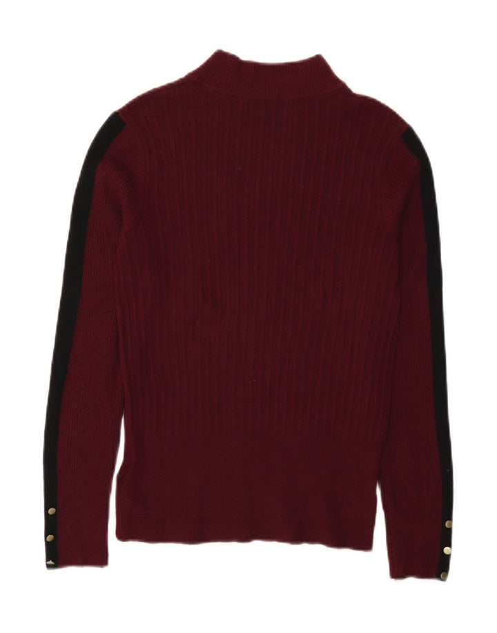 Marks & Spencer Dame Turtle Neck Jumper Sweater UK 12 Medium Burgundy