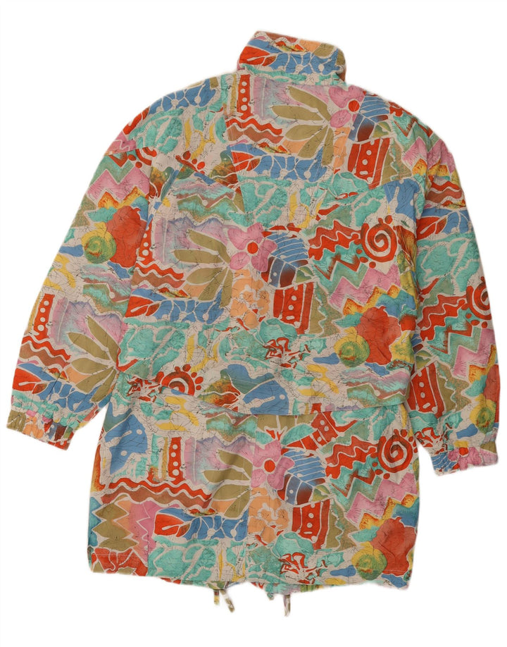 Vintage Dame Windbreaker Jacket UK 14 Medium Multicolored Geometric