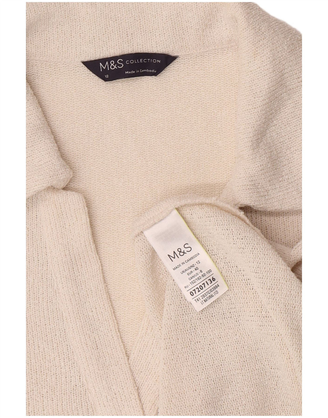 Marks & Spencer Dame Polo Shirt UK 12 Medium White Polyester