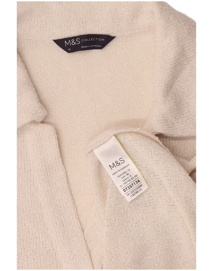 Marks & Spencer Dame Polo Shirt UK 12 Medium White Polyester