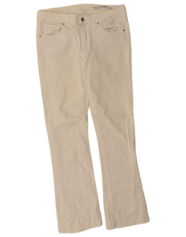 Zara Dame Mid Rise Slim Fit Bootcut Jeans EU 38 Small W28 L28 Off White