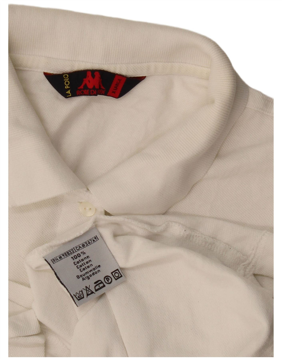 Kappa herre poloshirt XL Off White Bomuld