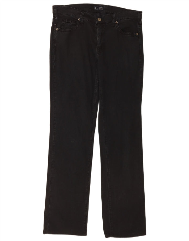 Armani Dame Straight Jeans W31 L31 Sort Bomuld