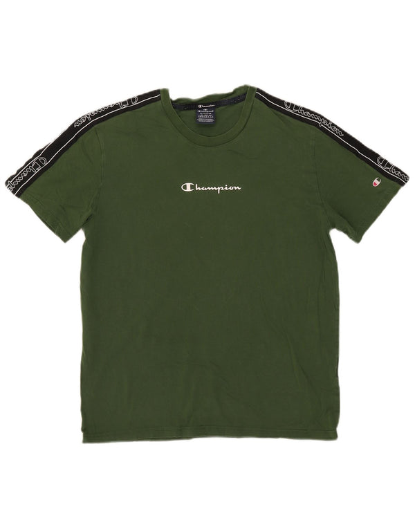 Champion Herre grafisk T-shirt Top Medium Grøn Colourblock