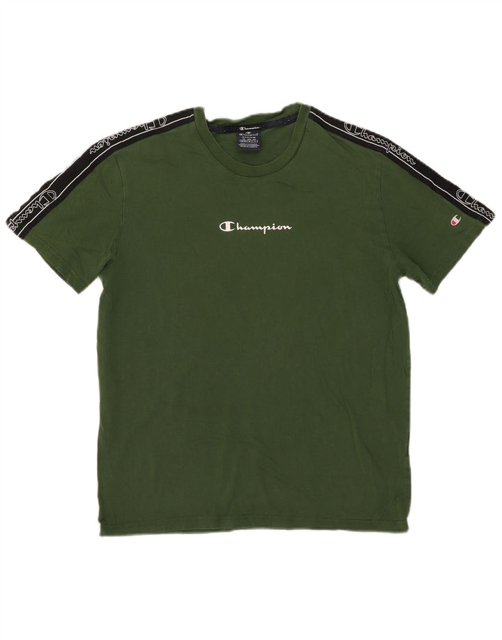 Champion Herre grafisk T-shirt Top Medium Grøn Colourblock