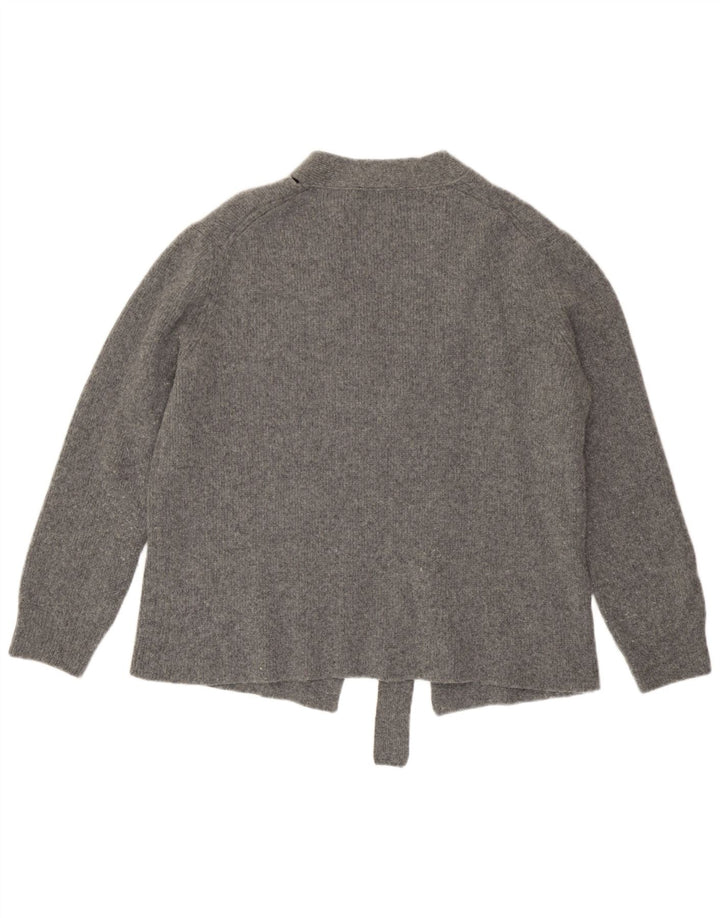 Zara Dame Oversized Cardigan Sweater UK 10 Small Grey Uld