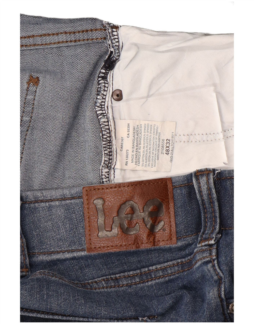 Lee Straight Jeans til mænd W48 L32 blå bomuld