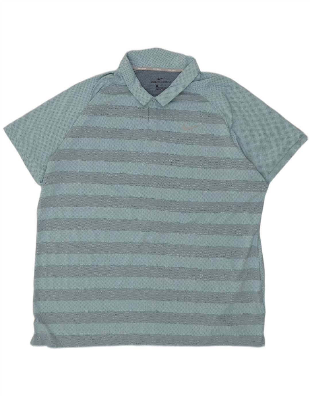 NIKE Poloskjorte til mænd 2XL blå stribet polyester