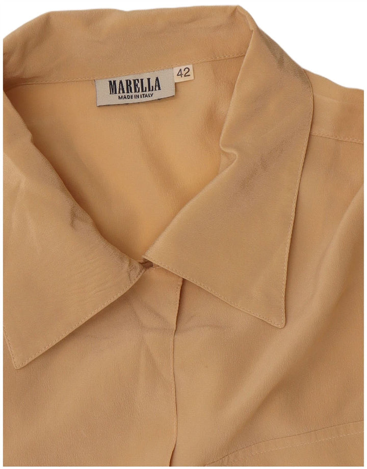 Marella Dame Oversized Kortærmet Skjorte Bluse IT 42 Medium Beige