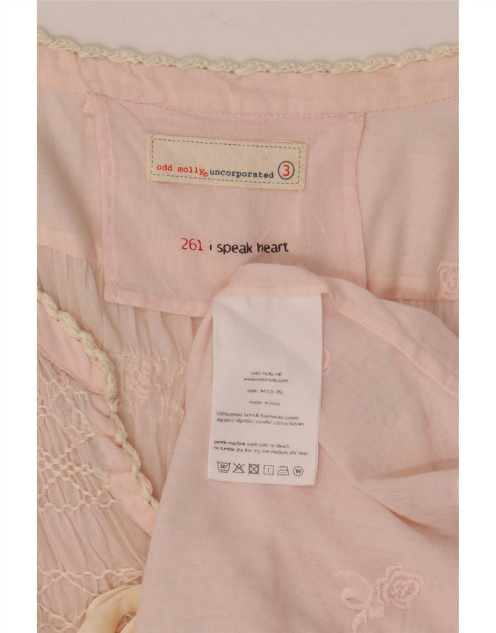 Odd Molly Dame Langærmet Front Tie Se Through Top UK 12 Medium Pink