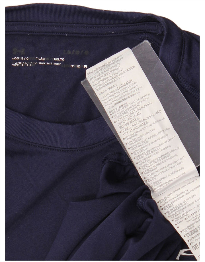 Under Armour Herre T-Shirt Top Stor Marineblå Polyester