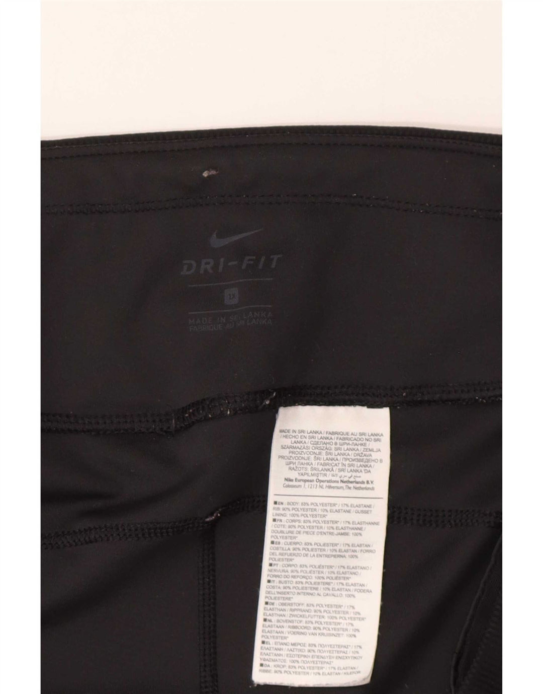 Nike Dame Dri Fit Grafisk Crop Leggings UK 18 XL Sort Polyester