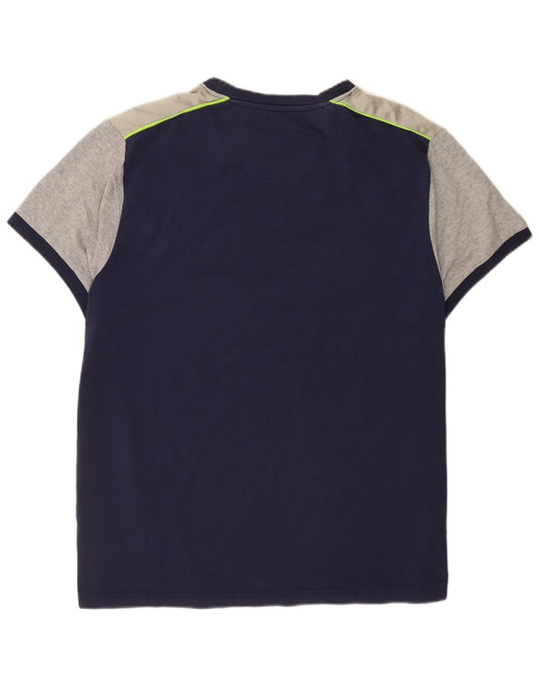 Harmont & Blaine Herre T-Shirt Top 4XL Marineblå Colourblock Bomuld