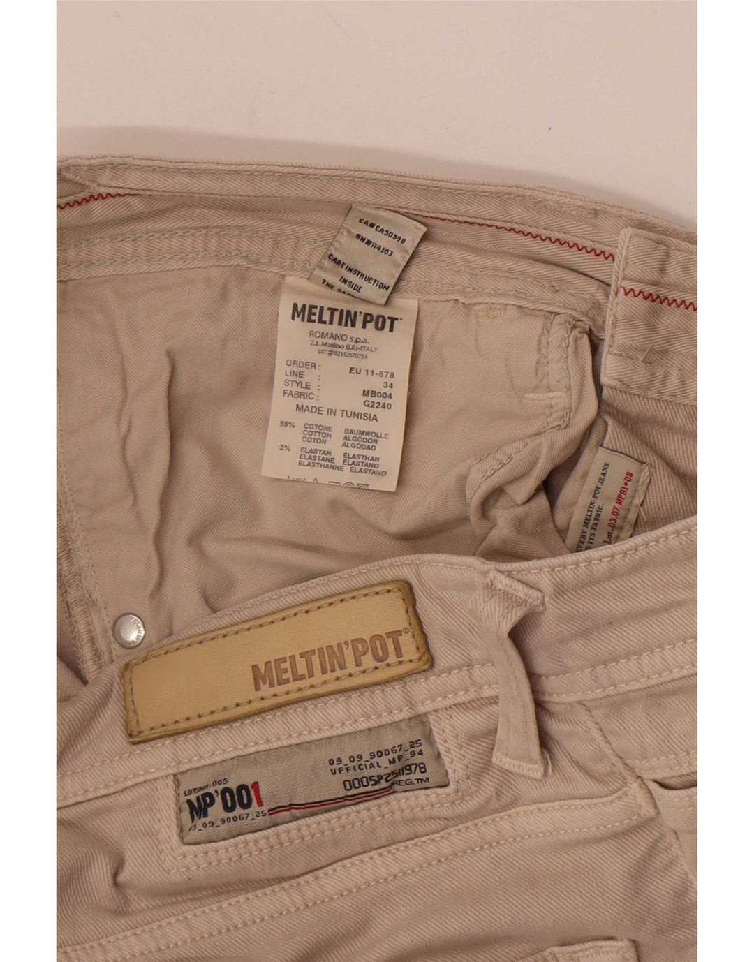 Meltin' Pot Dame Casual Shorts W32 Stor Beige Bomuld