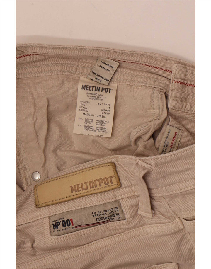Meltin' Pot Dame Casual Shorts W32 Stor Beige Bomuld