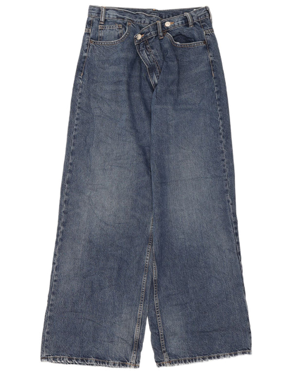 Zara Dame Jeans med brede ben EU 38 Small W28 L31 Blå