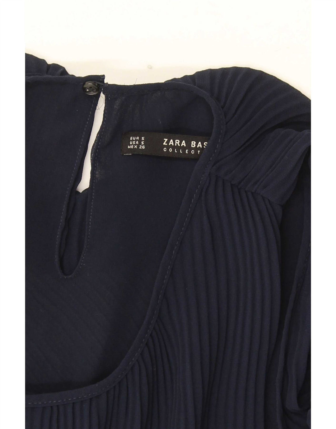 Zara Dame ærmeløs bluse Top UK 10 Small Navy Blue