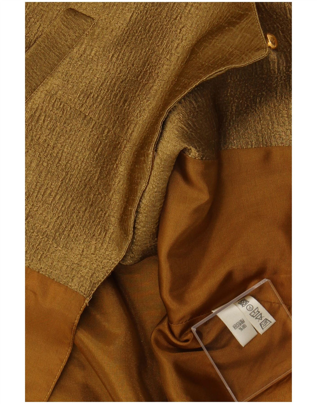 VINTAGE Damevest UK 14 Medium Khaki Floral Polyester