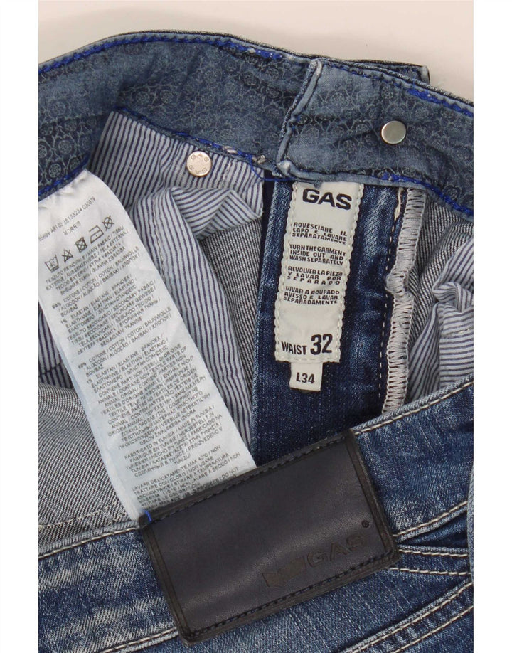 Gas Herre Slim Jeans W32 L34 Blå Bomuld