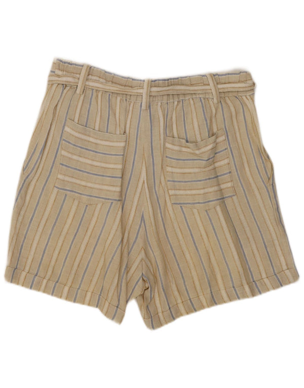 Massimo Dutti Dame High Rise Casual Shorts EU 36 XS W26 Beige stribet