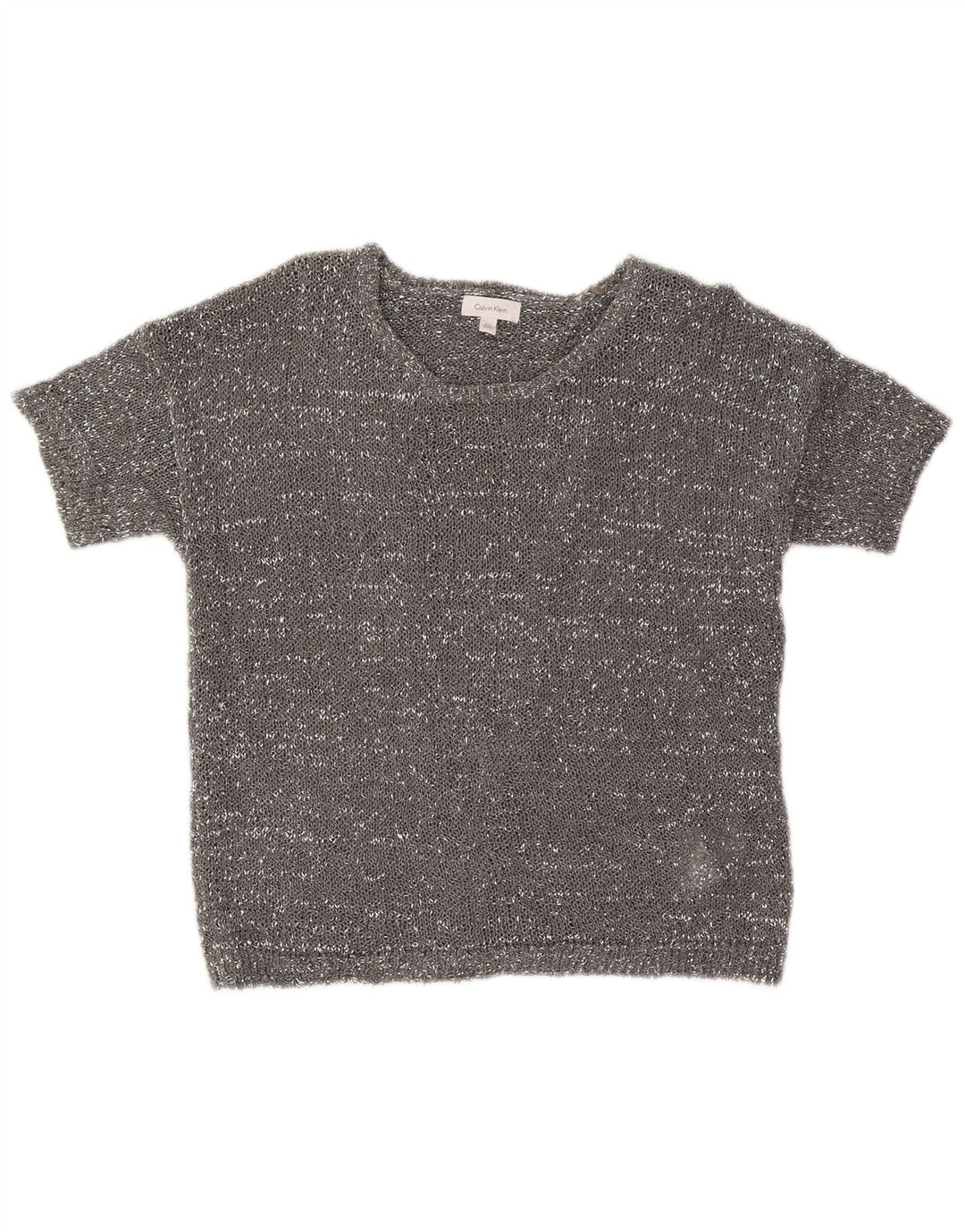 Calvin Klein Dame Boat Neck Jumper Sweater UK 10 Small Grey Modern