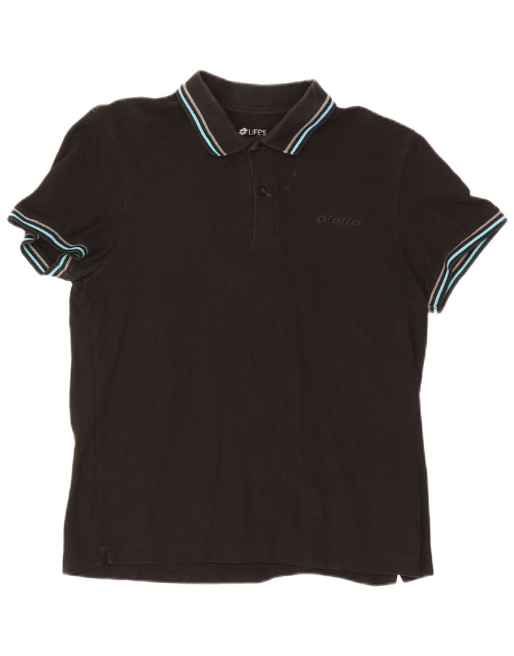 Lotto Herre Polo Shirt Stor Sort Bomuld